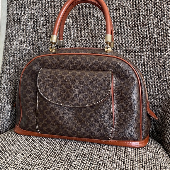 CELINE PARIS STUNNING VTG Macadam Brown Dome Satchel MC99/1 GUC W/COA - Picture 16 of 16